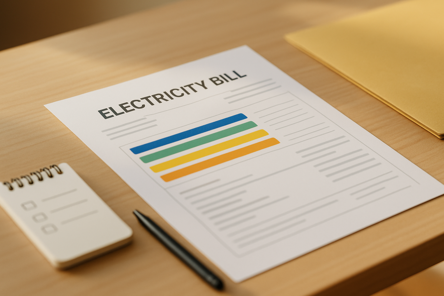 Λογαριασμός ρεύματος με checklist για την ανάγνωση μηνιαίων ανακοινώσεων τιμολογίων