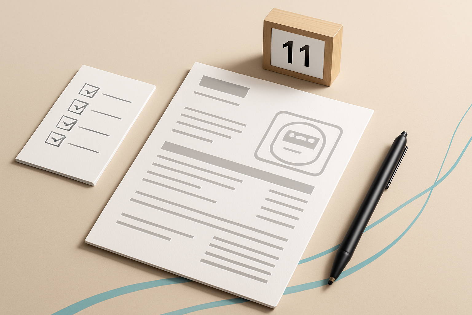 Λογαριασμός ρεύματος σε γραφείο με checklist για έλεγχο εκπρόθεσμης πληρωμής
